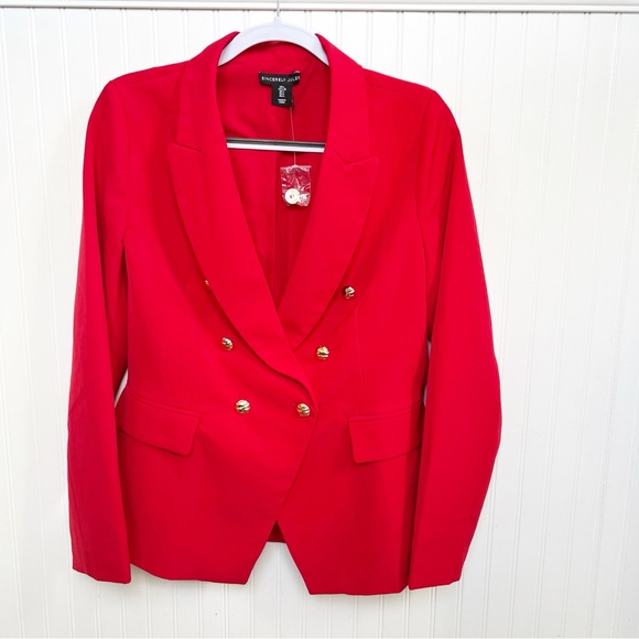 Sincerly Jules Jackets & Blazers - Sincerely Jules True Red Double Breasted Military Look Blazer Jacket Size Large